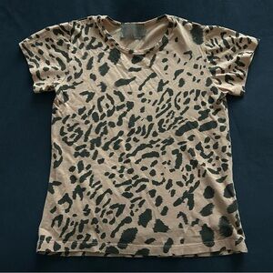 Creamie pink/salmon/tan + black leopard y2k vintage short sleeve baby tee